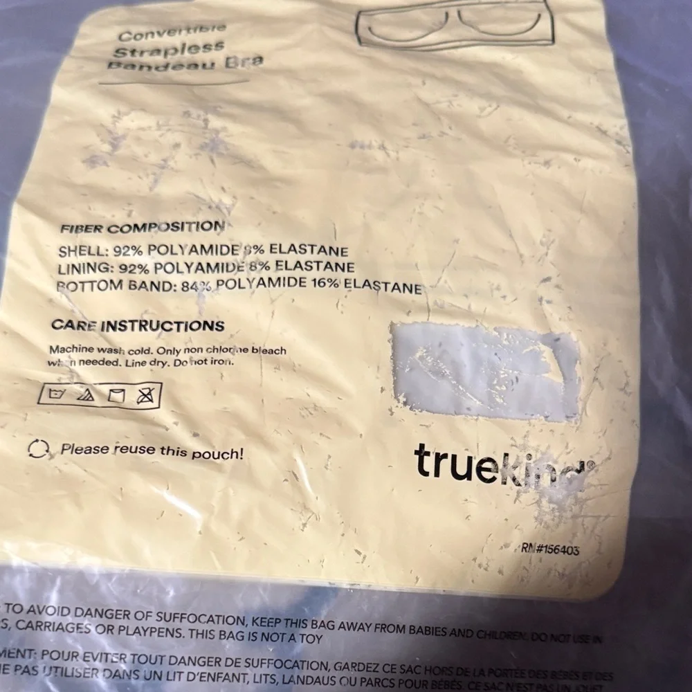 Truekind Convertable Seamless Strapless Nude Bandeau Bra with Removable Straps - Picture 7 of 10